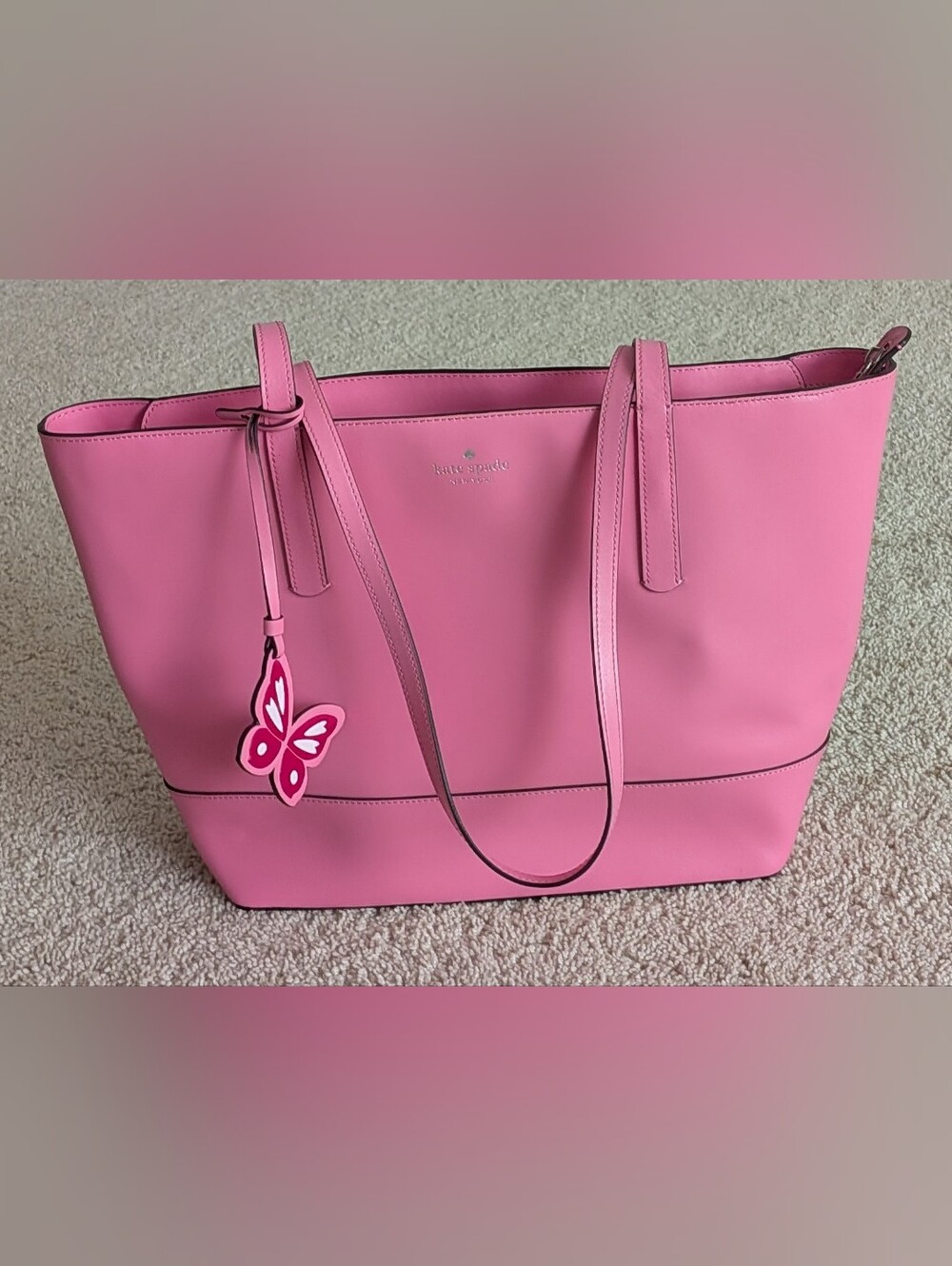 Kate Spade Pink/ Bubble Gum Leather Tote Bag. Used-Excellent Condition